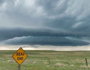 Supercell rolls off the mountains in eastern Wyoming
